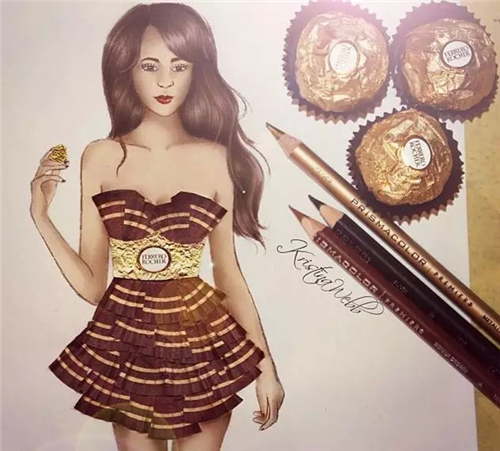 费列罗包装纸的服装设计